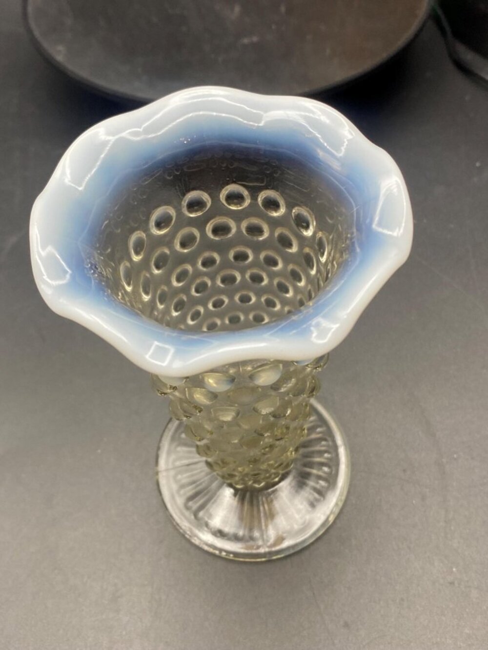 Moonstone Hobnail Ruffled Vase - Picture 5 of 5